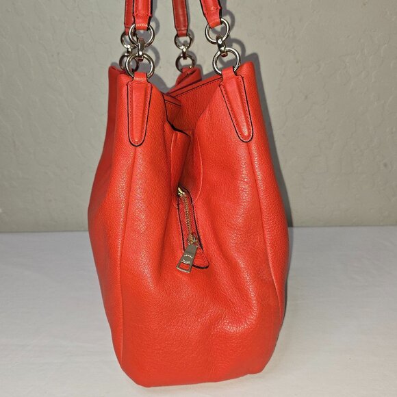 Coach Madison Phoebe Tomato Red Pebbled Leather 3 Compartment Hobo Bag F35723 - Picture 6 of 15